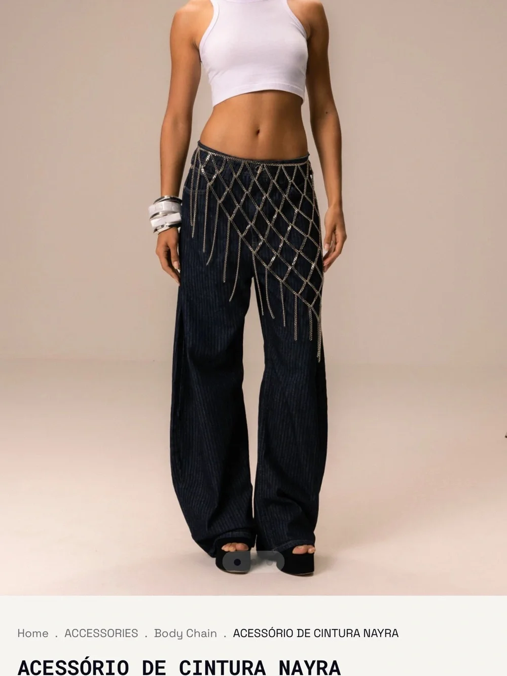 Jaded London Silver Chain Mesh Belt